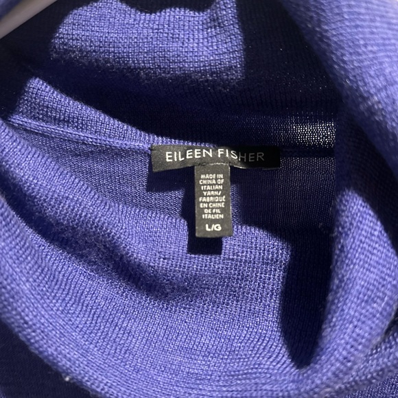 Eileen Fisher Women’s Deep purple Blue Turtleneck Sweater - Picture 4 of 8